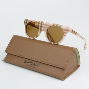 NEW Burberry JB4355 KIDS 397273 Check Pink Bronze  Round Unisex Sunglasses